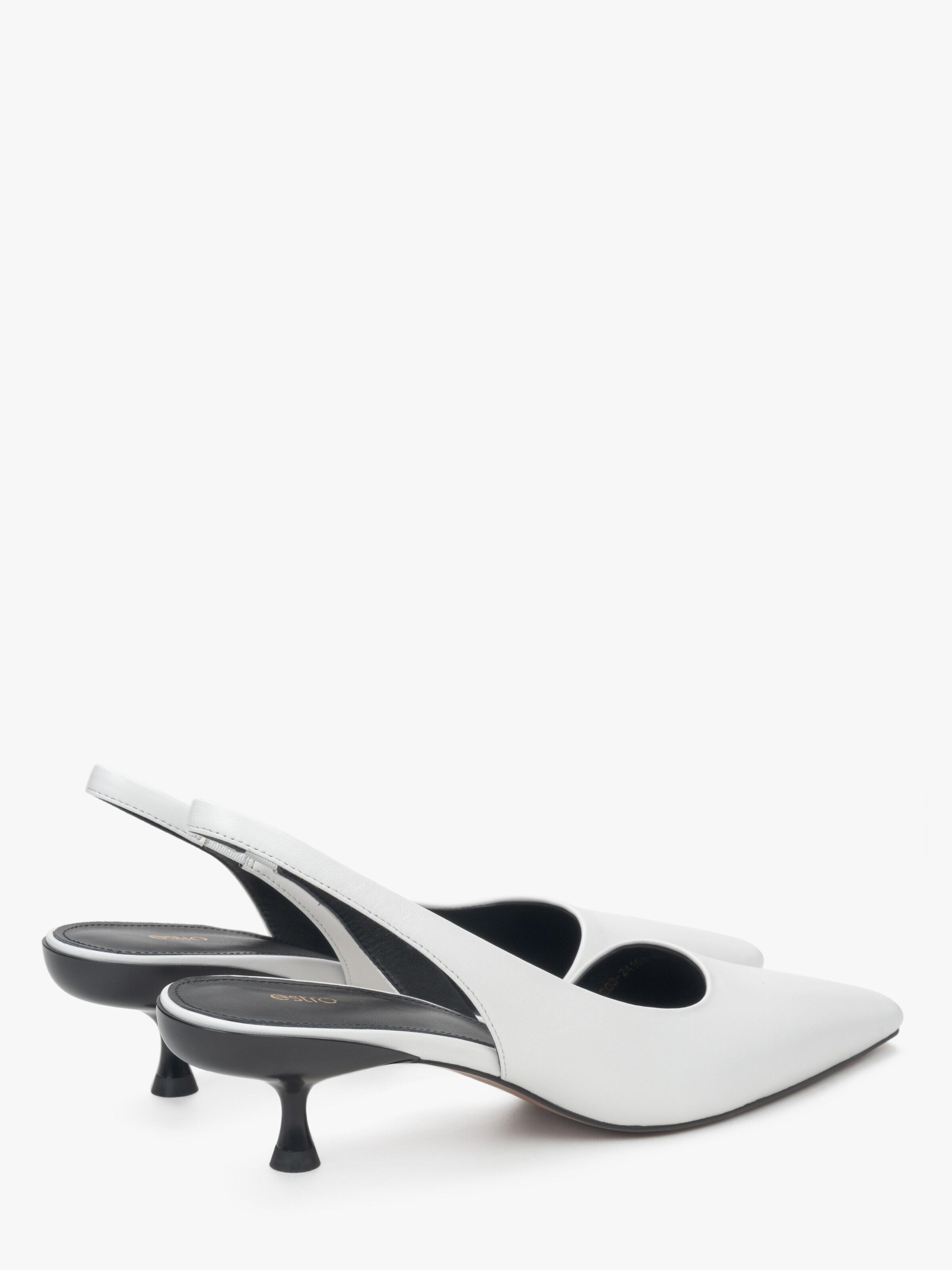 Estro Slingback pumps '203-24101-19' i vit