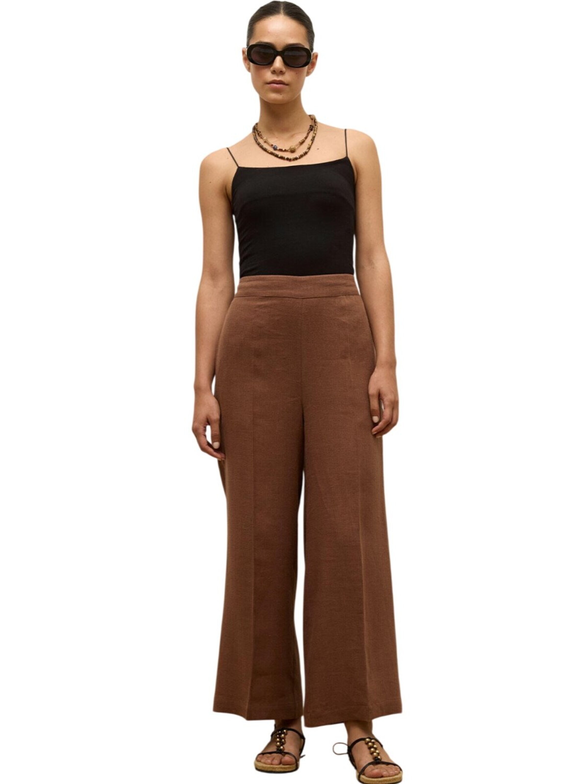 MANUKA Wide Leg Hose in Braun