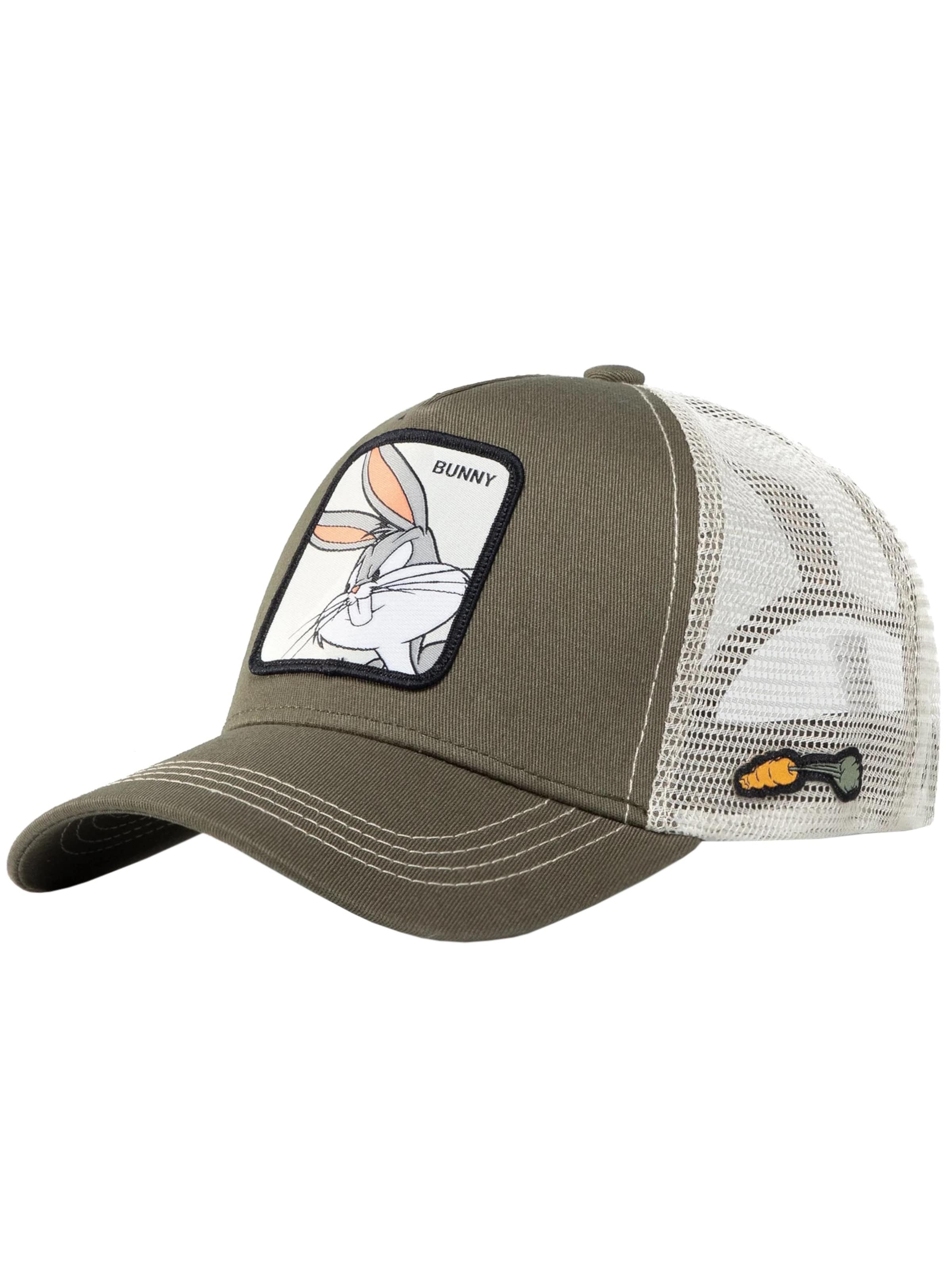 Capslab Cap 'Capslab Bunny Looney Tunes Trucker Cap' in Grey: front