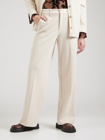 s.Oliver Wide leg Trousers with creases in Beige: front