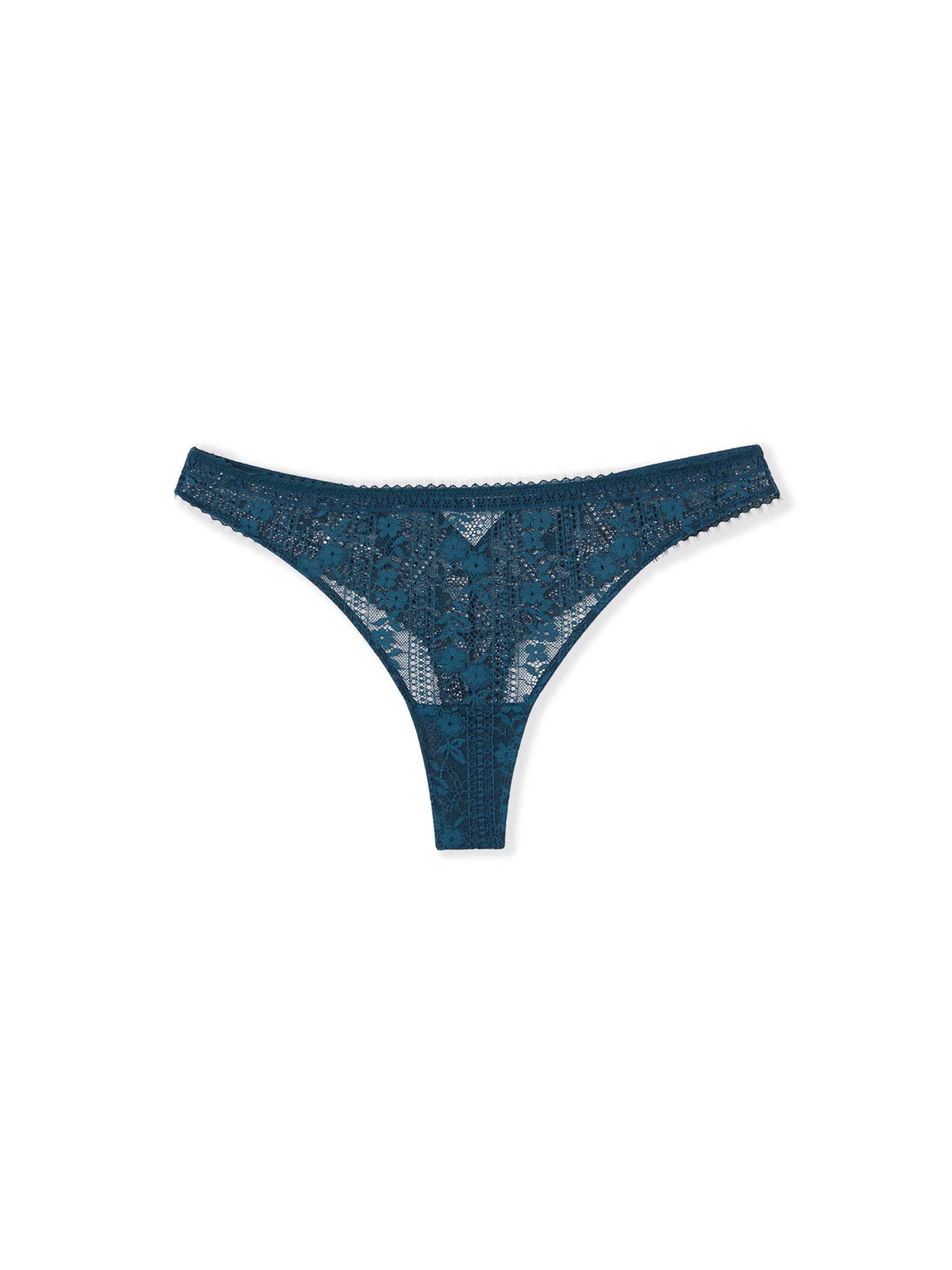 ETAM Thong in Blue: front