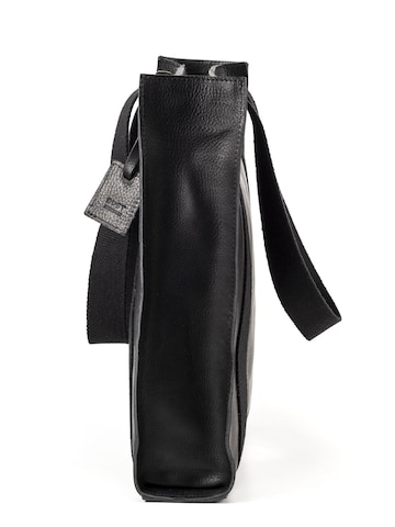 THE DUST COMPANY Nákupní taška 'Leather Tote Black Manhattan Collection' – černá