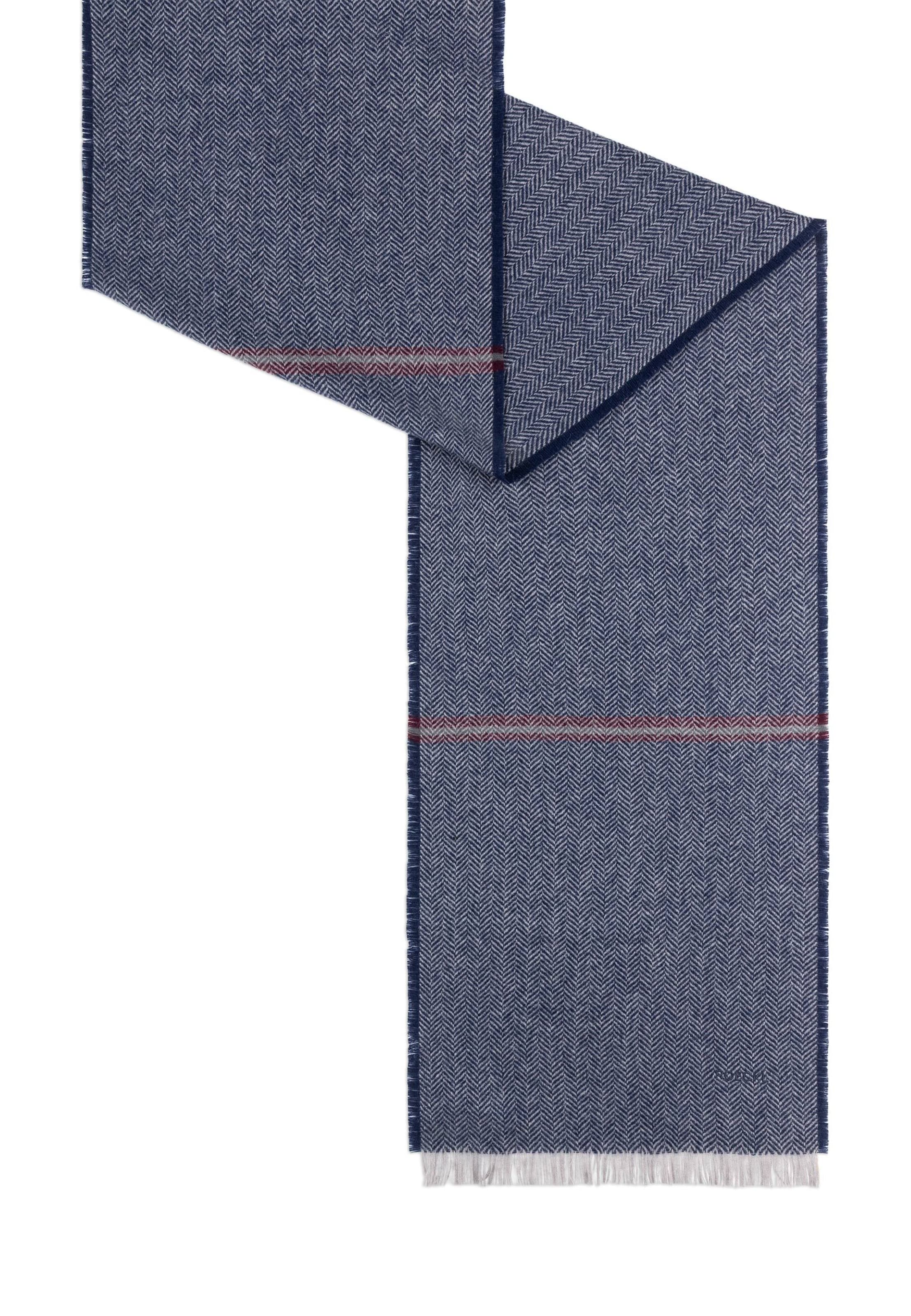 Roeckl Sjaal ' WOVEN HERINGBONE ' in Blauw