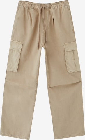 Pantalon cargo Pull&Bear en beige : devant