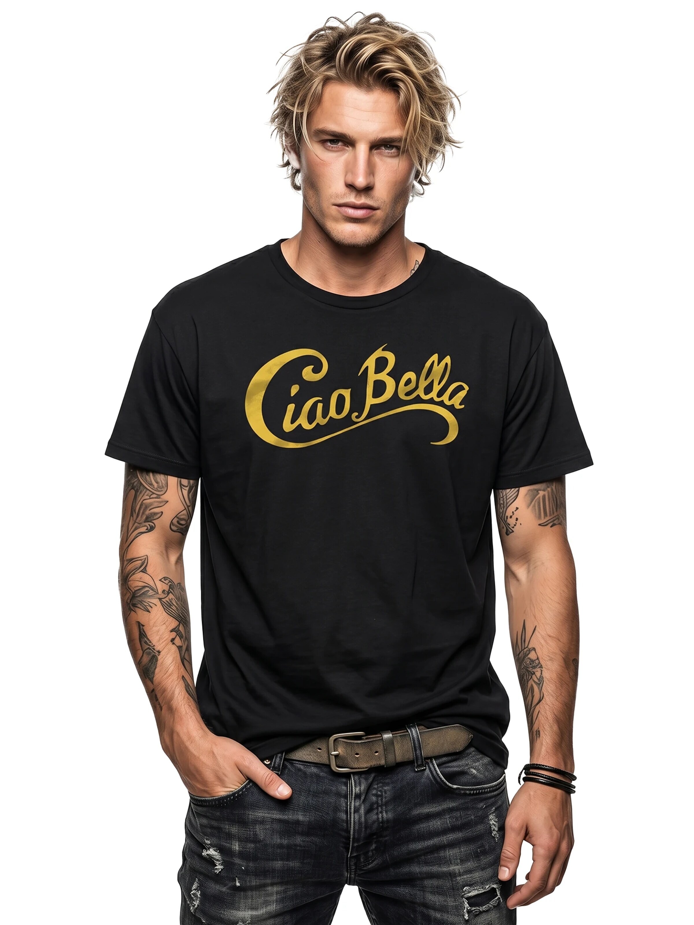MAKAYA Shirt 'Ciao Bella' in Black