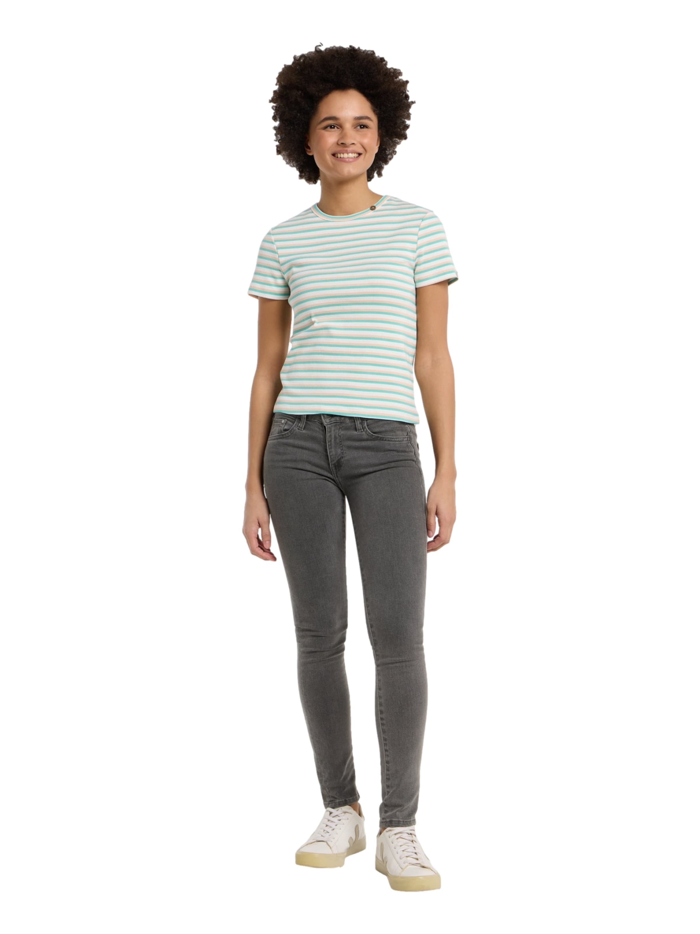 Tricou 'Janelle' de la Ragwear pe alb: față