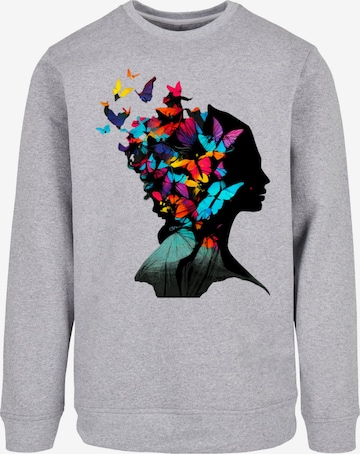 F4NT4STIC Sweatshirt 'Schmetterling' in Grau: Vorderseite