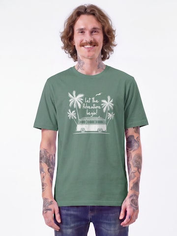 T-Shirt 'Let The Adventure Begin' Watapparel en vert : devant
