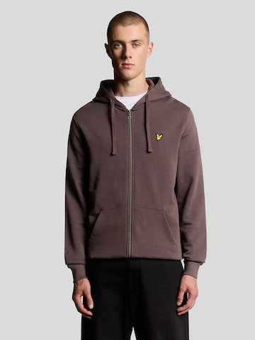Lyle & Scott Sweatvest in Bruin: voorkant