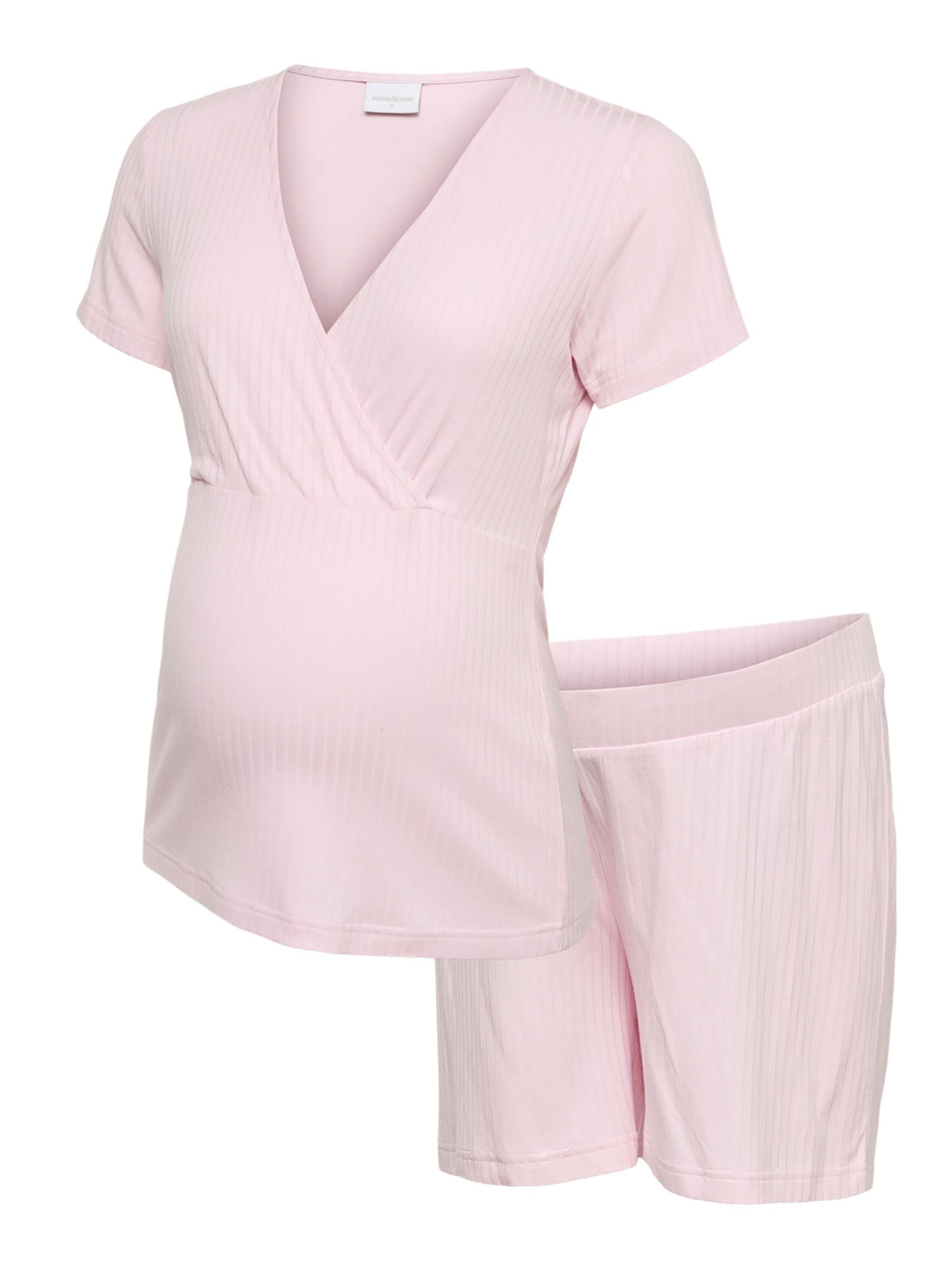 MAMALICIOUS Short Pajama Set in Pink: front
