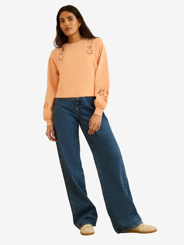 Sweat-shirt love & roses en orange : devant