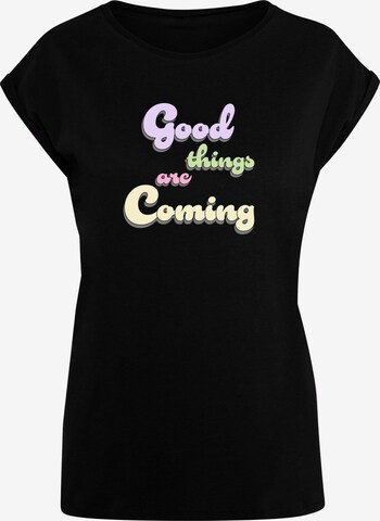 Merchcode Shirt 'Good Things' in Zwart: voorkant