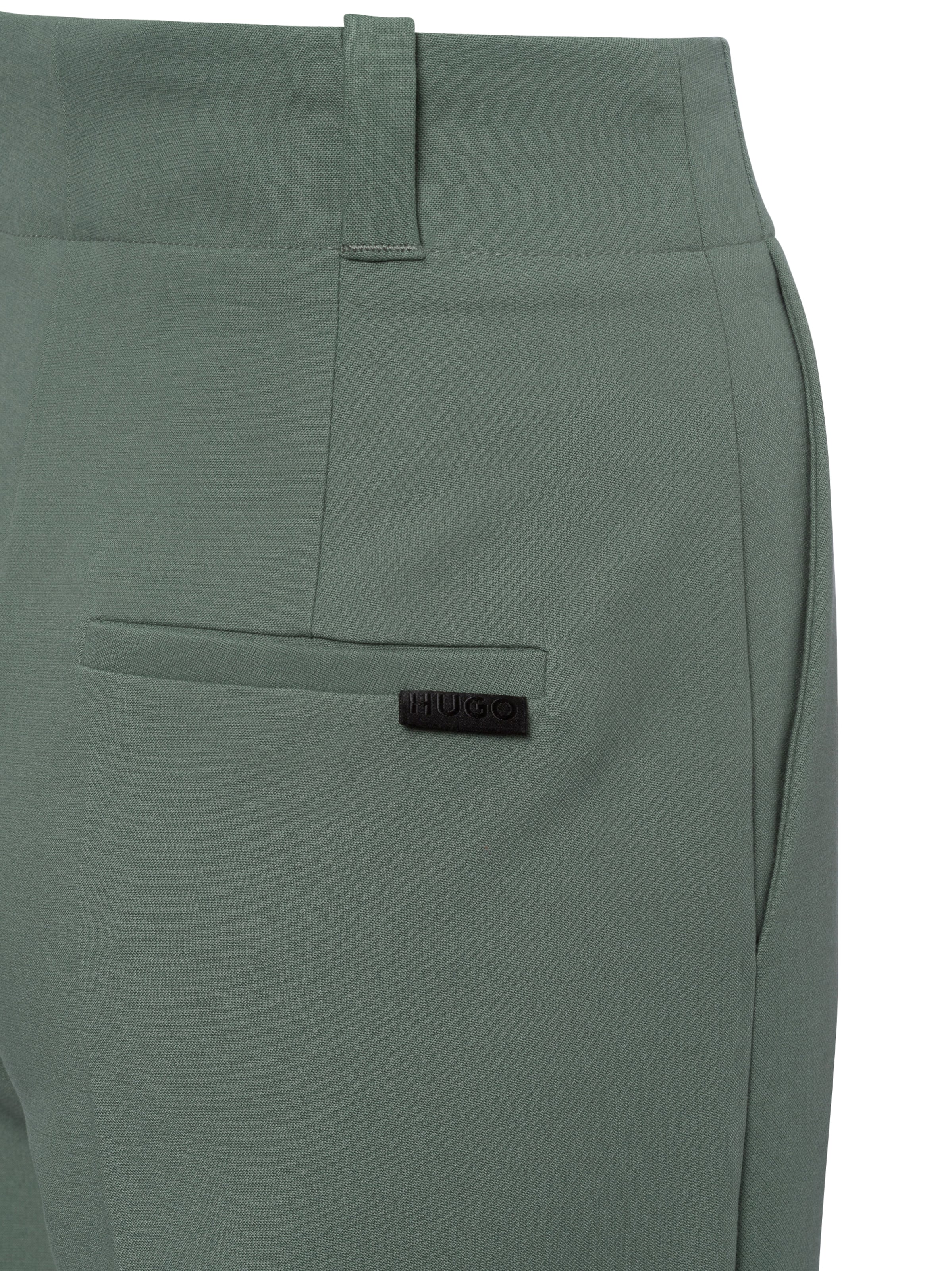 HUGO Regular Trousers with creases ' Hulana ' in Green