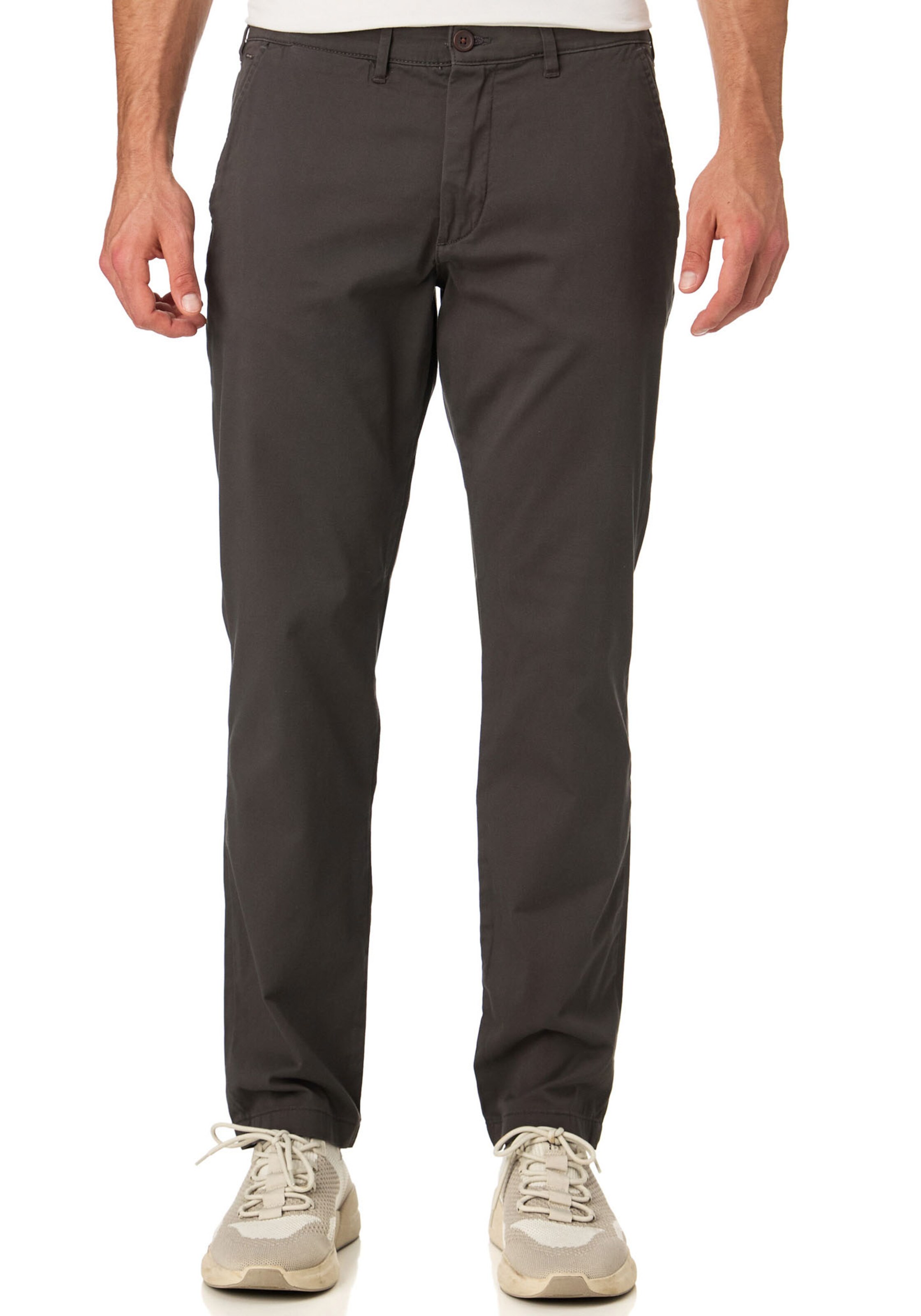INDICODE JEANS Regular Chino Pants in Brown: front