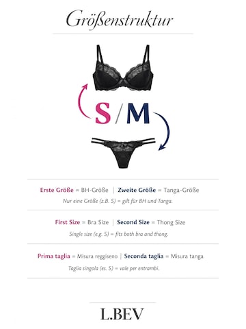 L.BEV Balconette Underwear sets 'Incanto' in Black