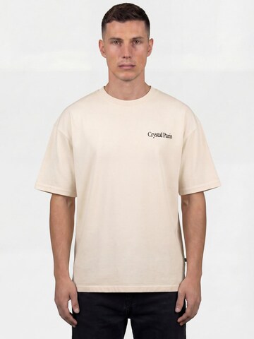 Crystal Paris Shirt 'Living Life' in Beige: front