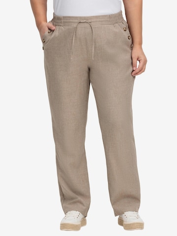 SHEEGO Regular Pants in Brown: front