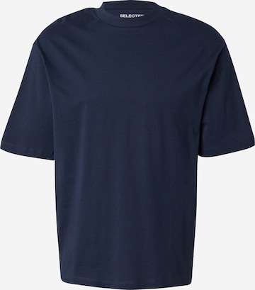 Tricou 'SLHCOLMAN' de la SELECTED pe albastru: față