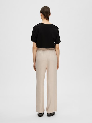 SELECTED FEMME Loose fit Pants 'Viva-Gulia' in Beige