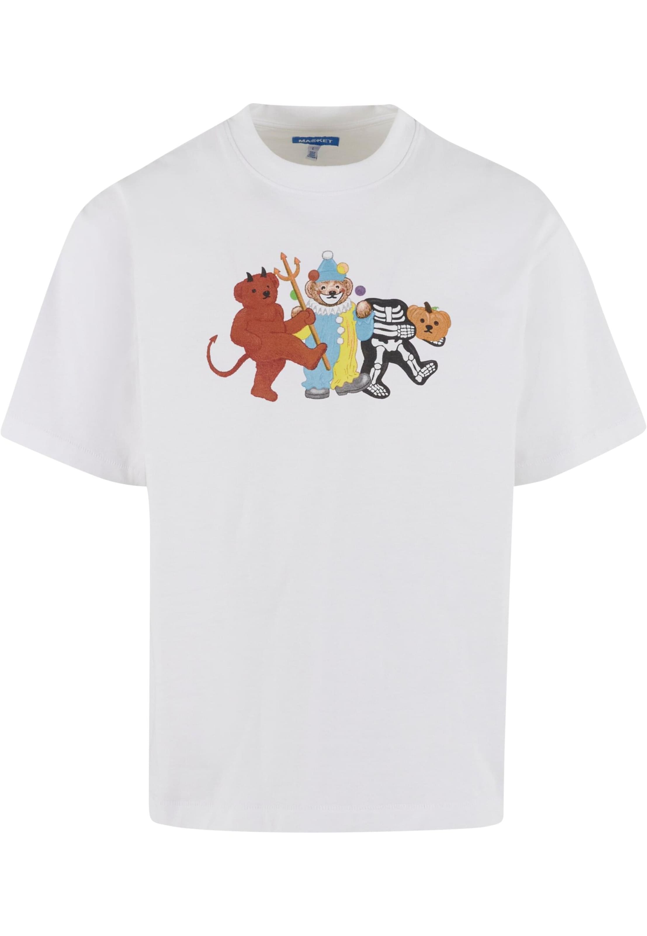 MARKET Shirt 'Tricky Bears' in Wit: voorkant