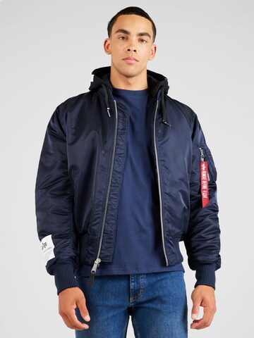 Veste mi-saison ALPHA INDUSTRIES en bleu : devant