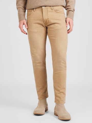 Coupe slim Jean 'Luke' Lee en beige : devant