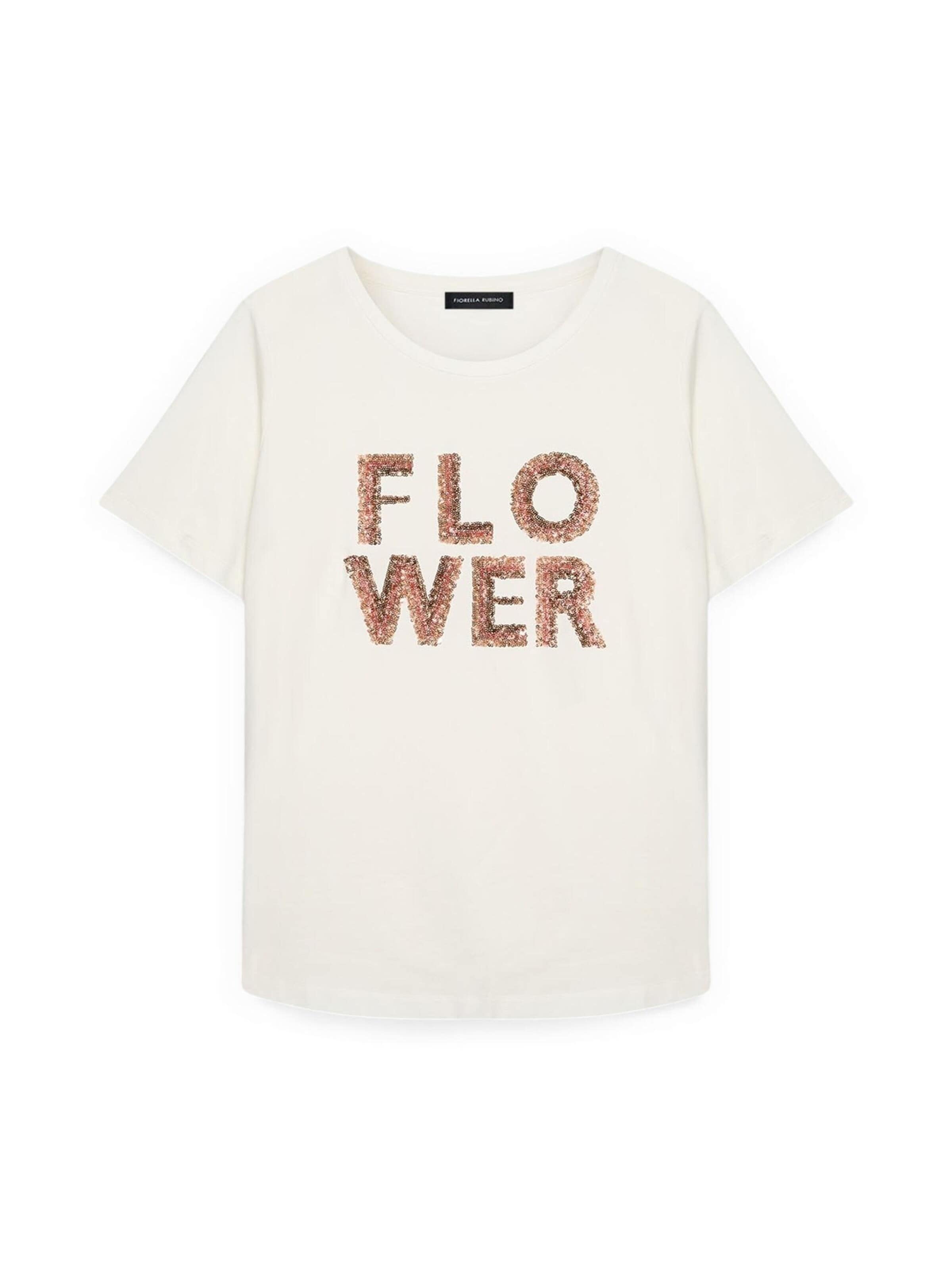 T-shirt Fiorella Rubino en blanc : devant