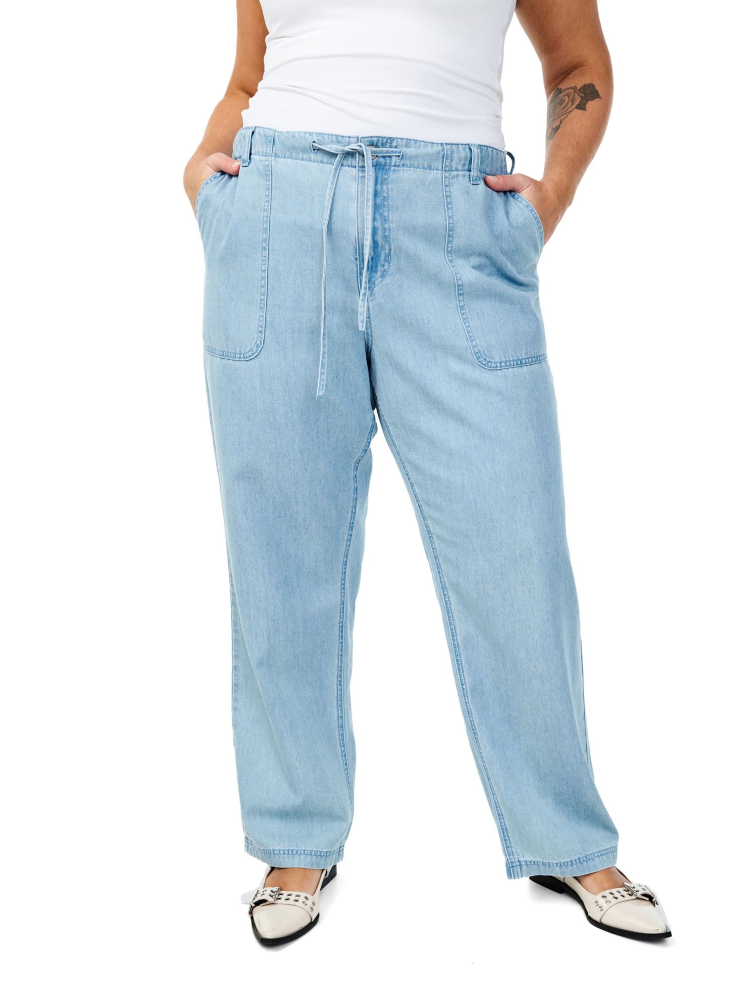 Zizzi Loosefit Jeans i blå: forside