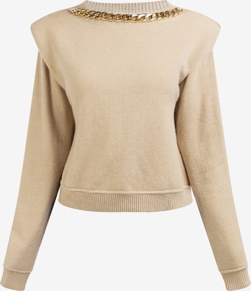 Pullover 'Tuxe' di faina in beige: frontale