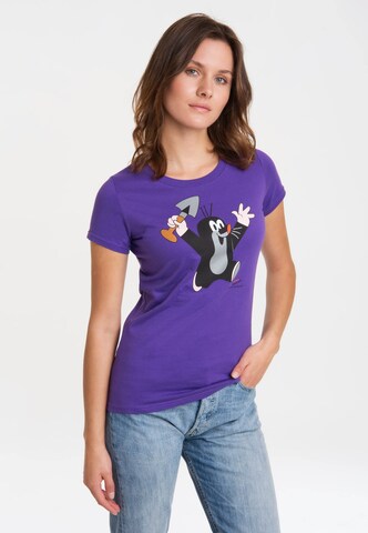 LOGOSHIRT Shirt 'Der kleine Maulwurf' in Purple: front