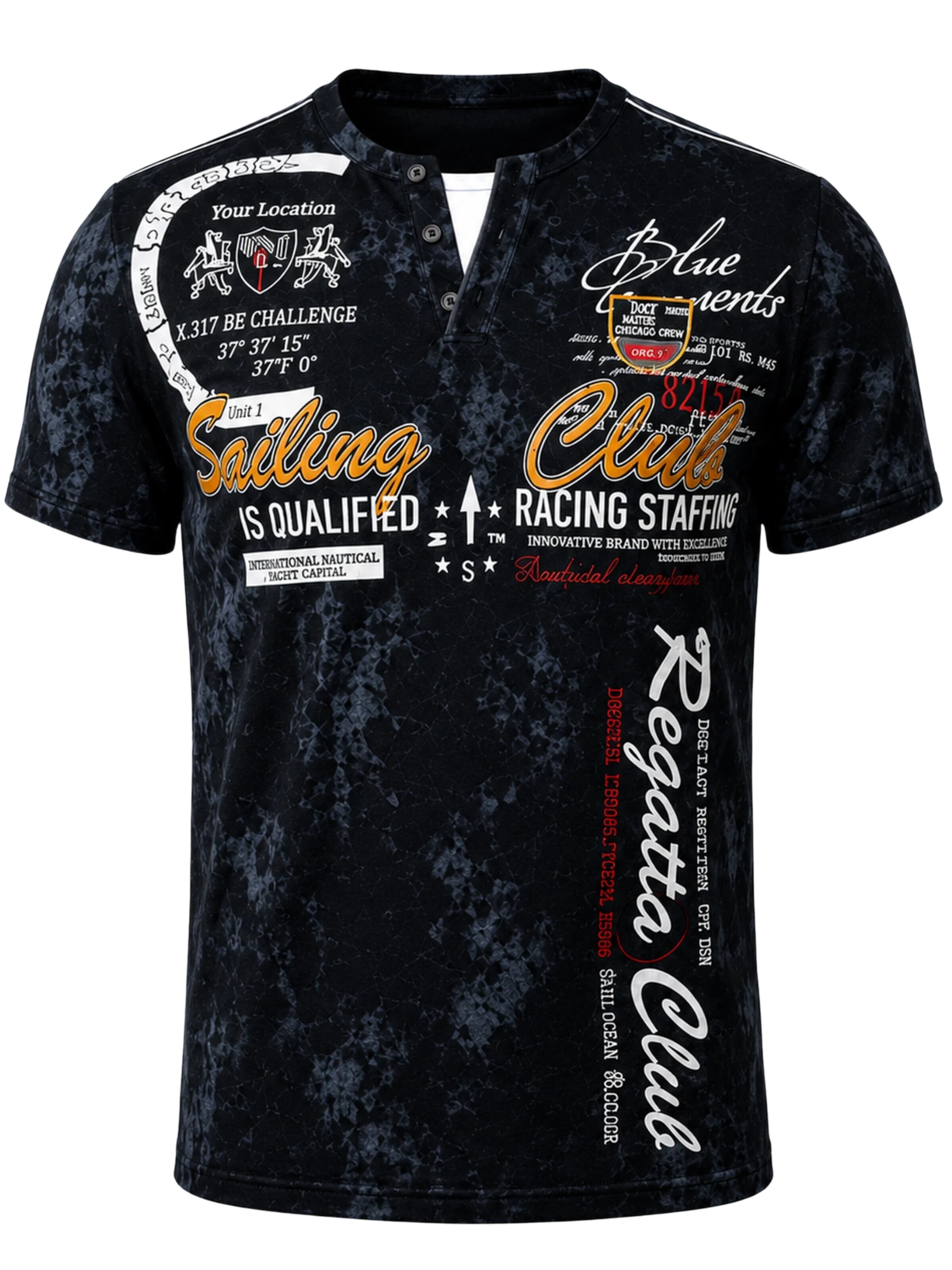 L.Gonline Shirt 'Sailing Batik'‌‌‌‌ in Schwarz: Vorderseite