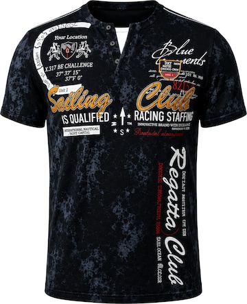 L.Gonline Shirt 'Sailing Batik' in Schwarz: Vorderseite