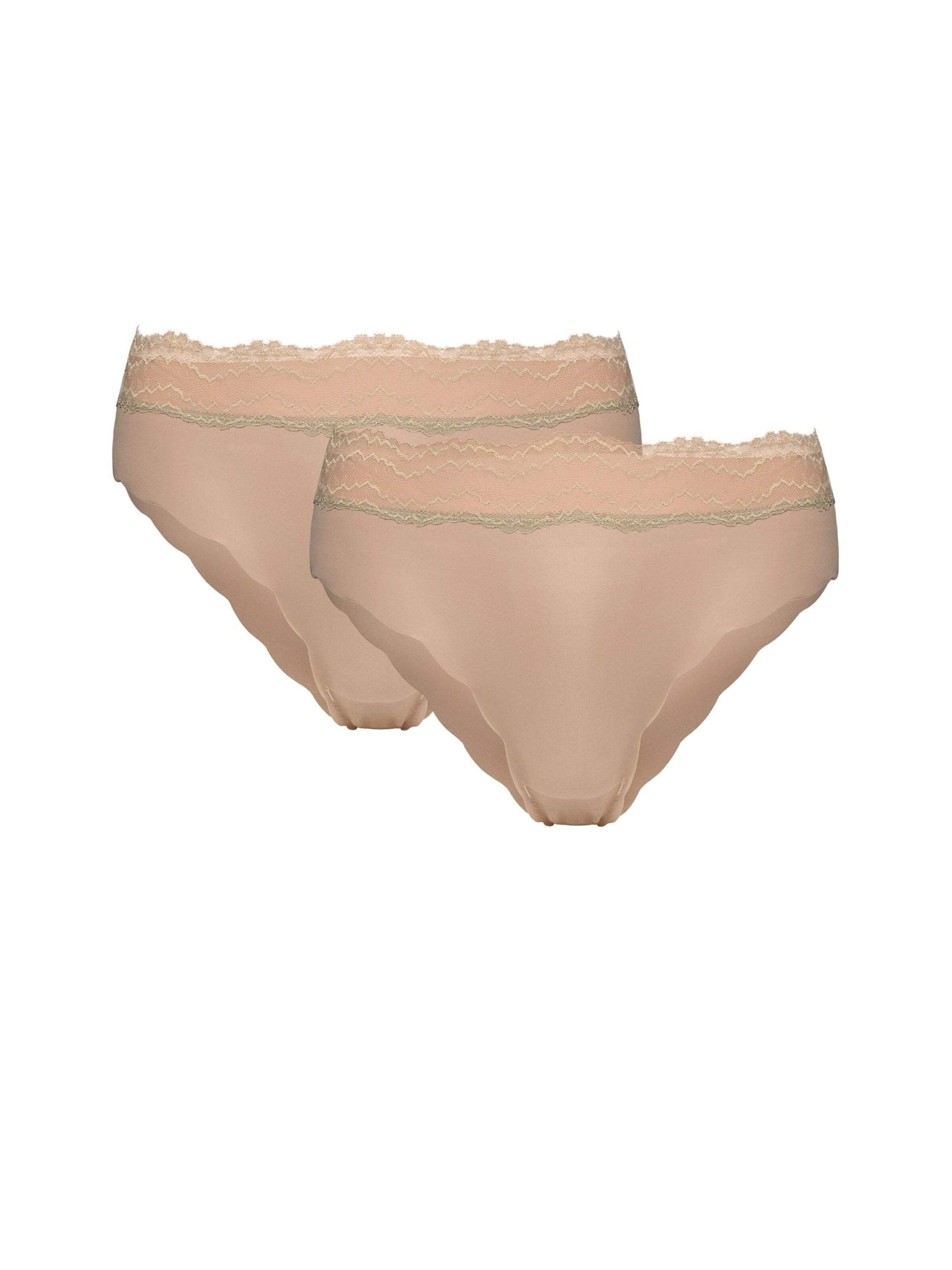 ESOTIQ - Panti 'Taillenslip Pola im 2er Pack, hohe Leibhöhe, nahtlos, zarte Rüschen' en beige: frente