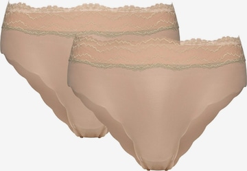 ESOTIQ - Panti 'Taillenslip Pola im 2er Pack, hohe Leibhöhe, nahtlos, zarte Rüschen' en beige: frente