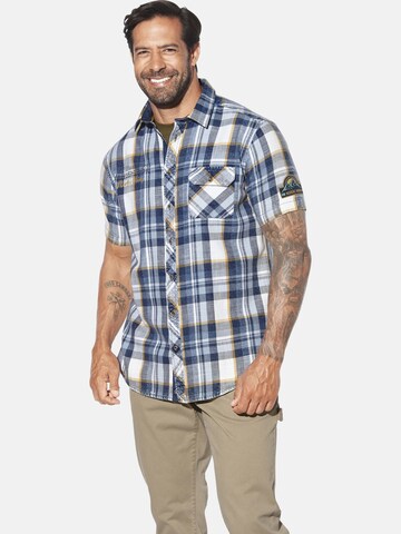 Jan Vanderstorm Comfort fit Button Up Shirt 'Ingolof' in Blue: front