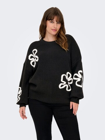 ONLY Carmakoma - Jersey 'CARDaisy' en negro: frente