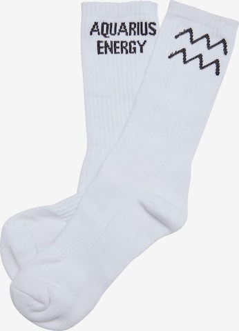 Chaussettes 'Zodiac' DEF en blanc : devant