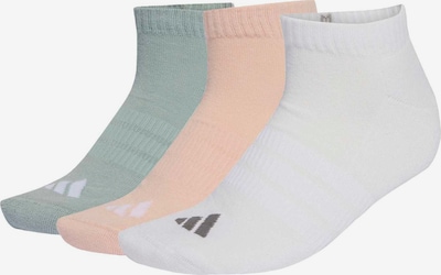 ADIDAS PERFORMANCE Urheilusukat 'ESS' värissä tummanharmaa / vihreä / persikka / valkoinen, Tuotenäkymä