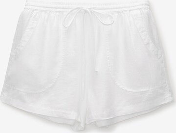 Pull&Bear Normální Kalhoty – bílá: přední strana