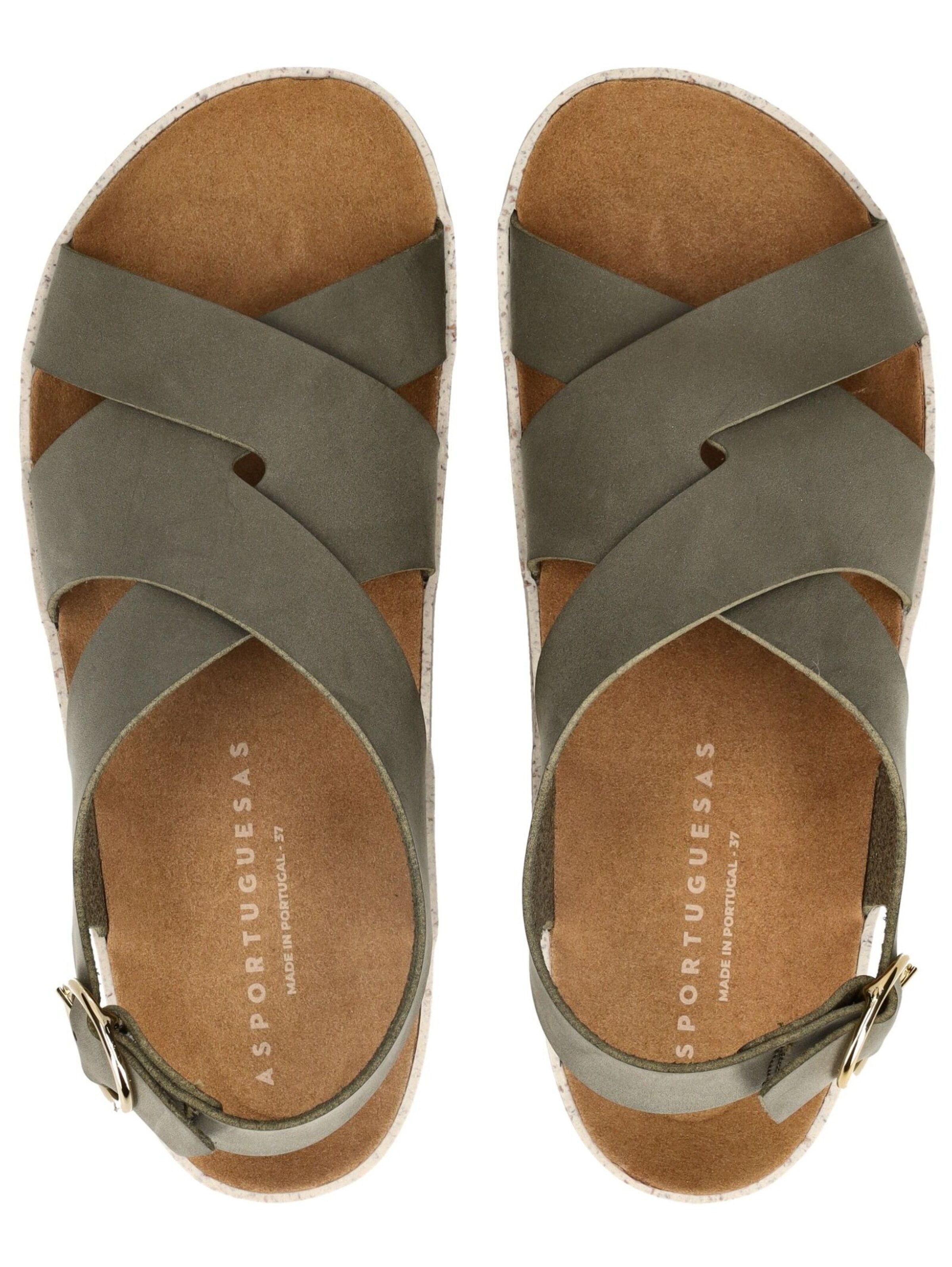 Asportuguesas Sandalen met riem in Groen