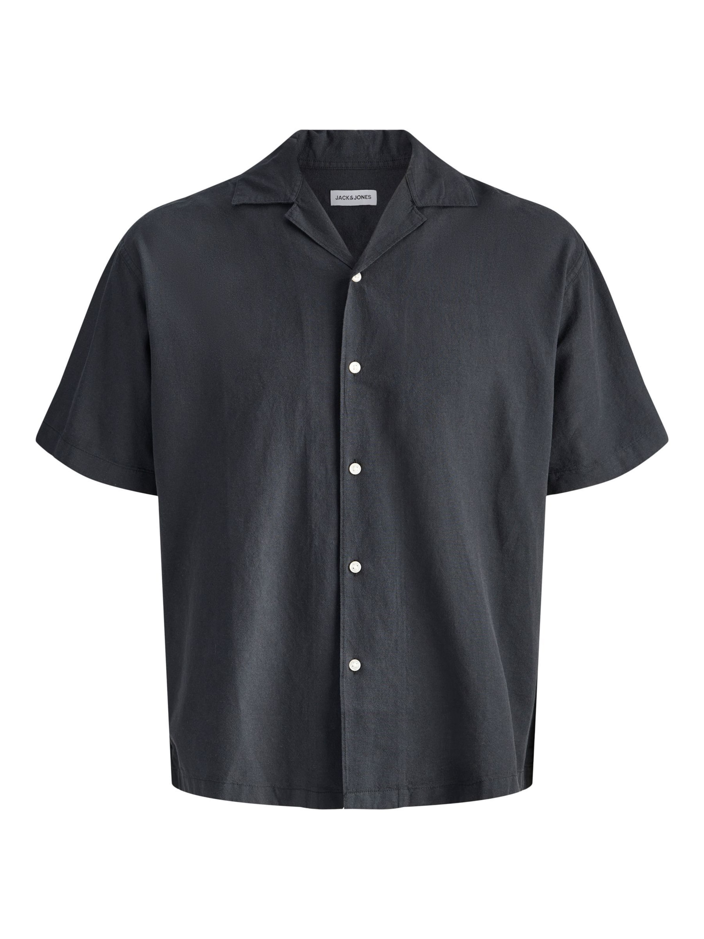 Jack & Jones Plus Comfort fit Button Up Shirt 'JJEBreeze' in Black: front