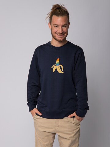 Sweat-shirt ' Rainbow Banana ' Watapparel en bleu : devant