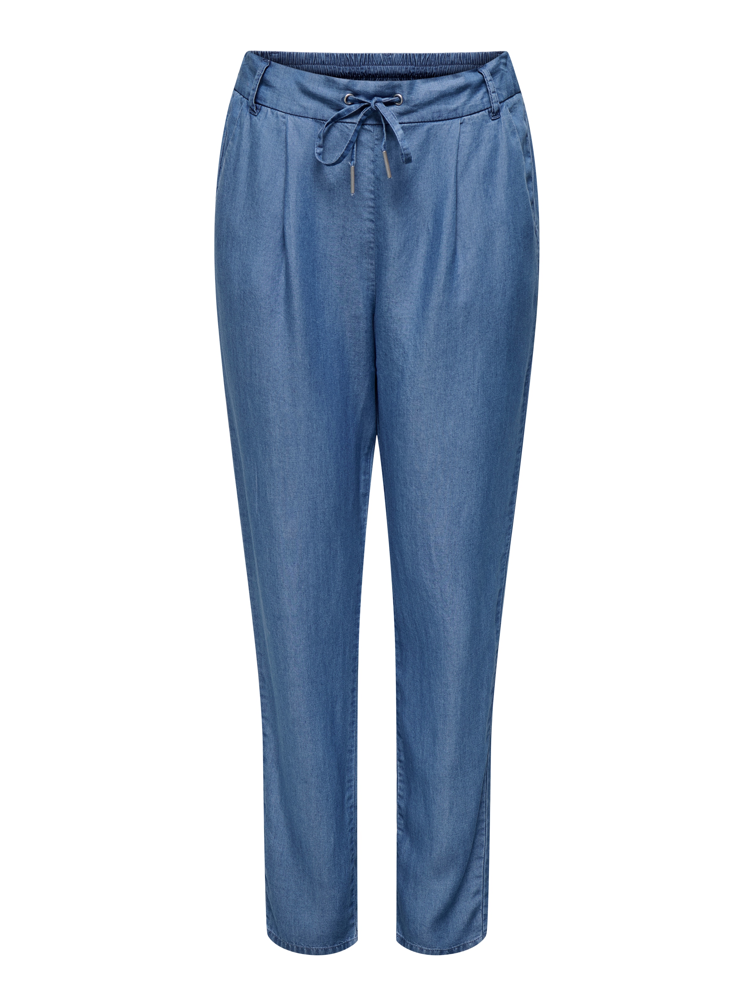 ONLY Tapered Bukser med lægfolder 'ONLPoptrash' i blå: forside