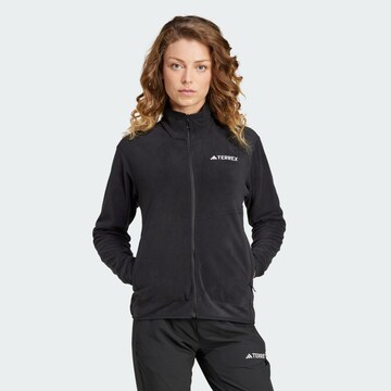 Veste en polaire fonctionnelle ADIDAS TERREX en noir : devant