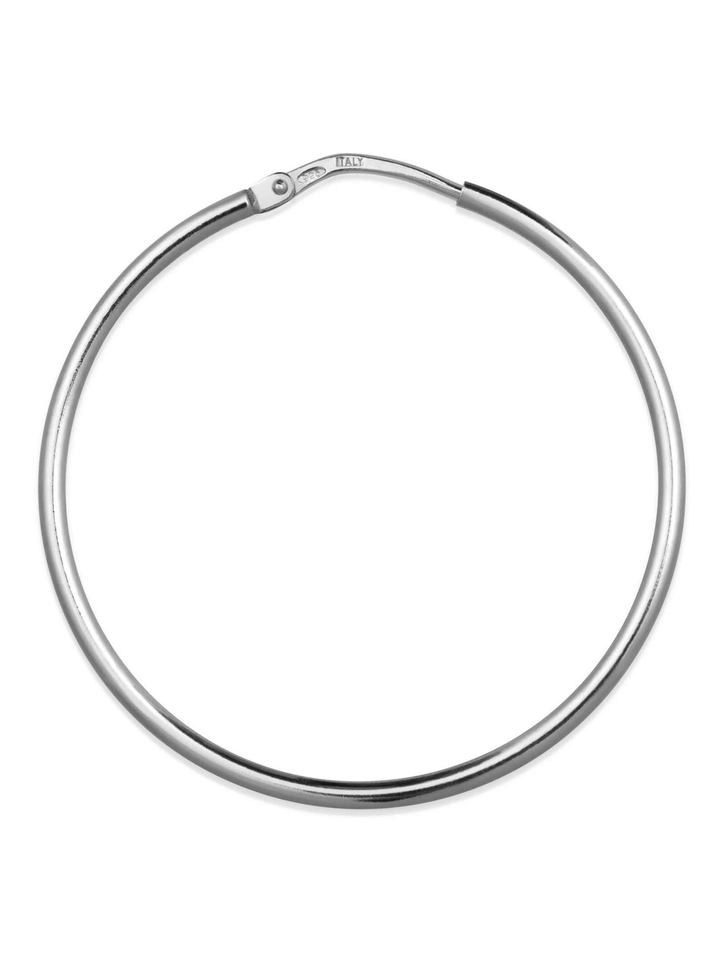modabilé Ohrringe 'HOOP Klassisch'‌‌‌‌‌ in Silber: Vorderseite