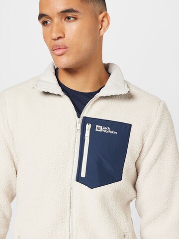 JACK WOLFSKIN Athletic fleece jacket 'KINGSWAY' in White