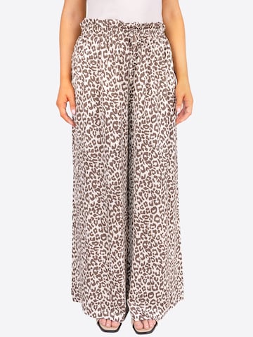 Wide Leg Pantalon 'Penelope' Seasons of April en marron : devant