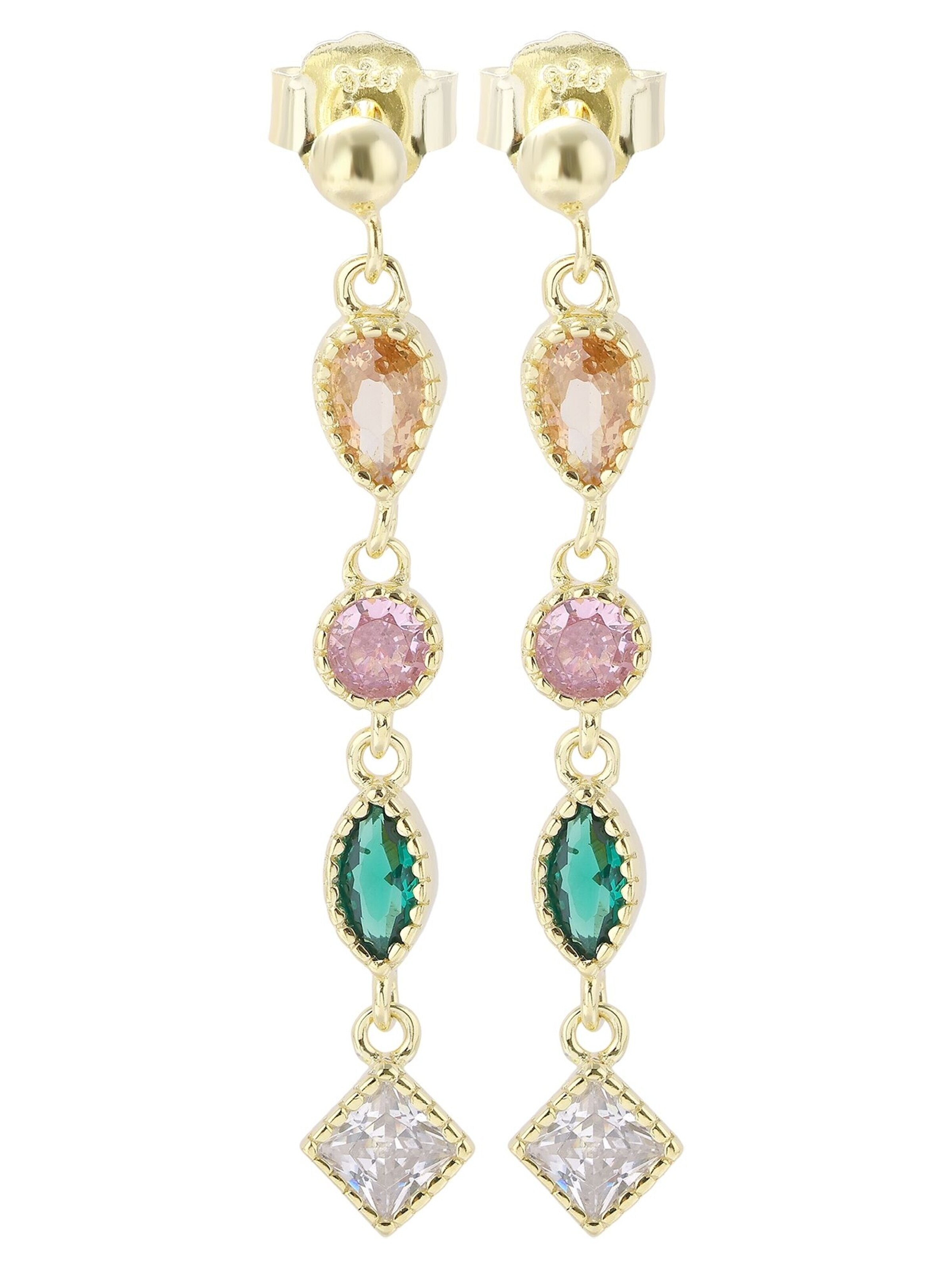 Akzent Earrings '"Vada" aus 925 Sterlingsilber, rhodiniert, langlebig' in Gold: front