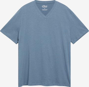 s.Oliver Men Big Sizes Shirt in Blue: front