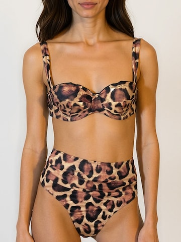 DEESSA Balconette Bikinitop 'Jayne Leopard' in Braun